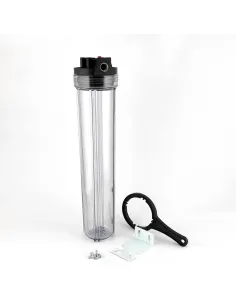Фильтр колба Raifil 890 Slim 20 дюймов, вход 3/4 дюйма, прозрачная, без картриджа
