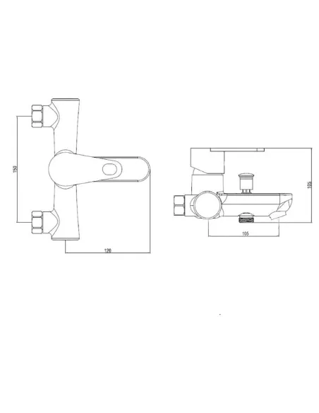 Змішувач для ванни Brinex 37W BRIN37W006 006 білий, ABS пластик