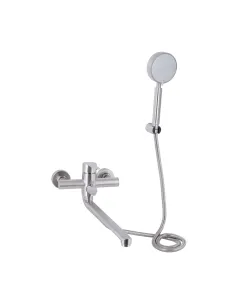 Смеситель для ванны Brinex Pure 005 BRIPUR005NKL Nickel с душевым набором