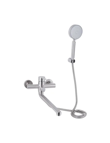 Смеситель для ванны Brinex Pure 005 BRIPUR005NKL Nickel с душевым набором