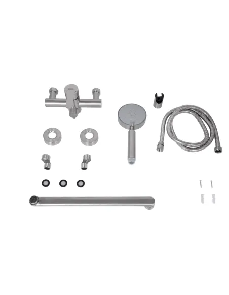 Смеситель для ванны Brinex Pure 005 BRIPUR005NKL Nickel с душевым набором