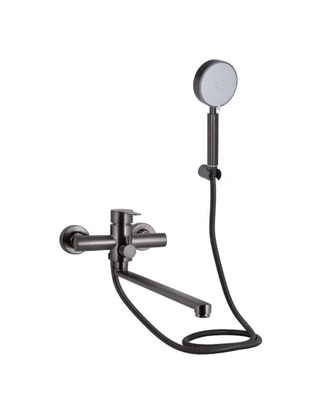 Змішувач для ванни Brinex Pure 005 BRIPUR005GRP Graphite з душовим набором