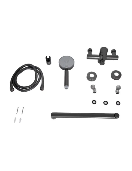 Смеситель для ванны Brinex Pure 005 BRIPUR005GRP Graphite с душевым набором