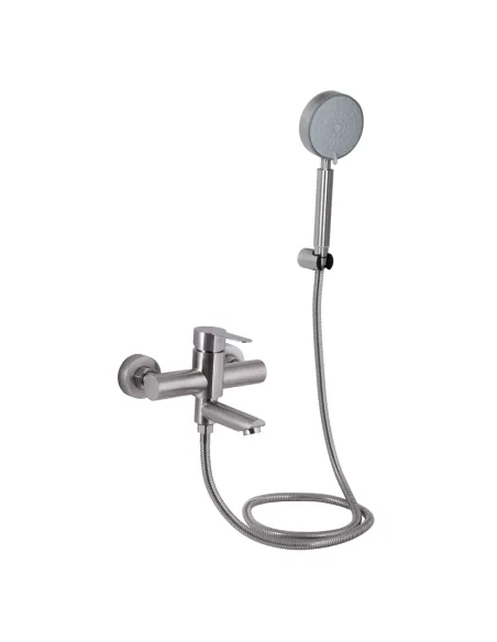 Смеситель для ванны Brinex Pure 006 BRIPUR006NKL Nickel с душевым набором