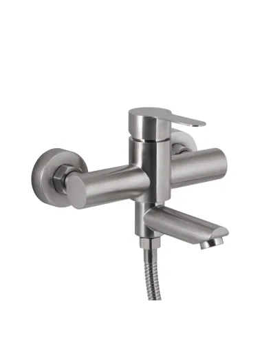 Змішувач для ванни Brinex Pure 006 BRIPUR006NKL Nickel з душовим набором