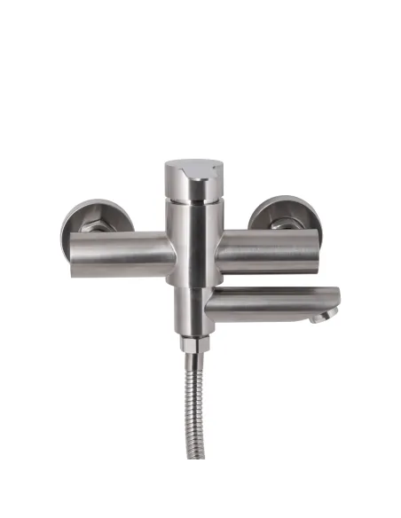 Змішувач для ванни Brinex Pure 006 BRIPUR006NKL Nickel з душовим набором