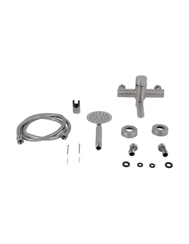 Змішувач для ванни Brinex Pure 006 BRIPUR006NKL Nickel з душовим набором