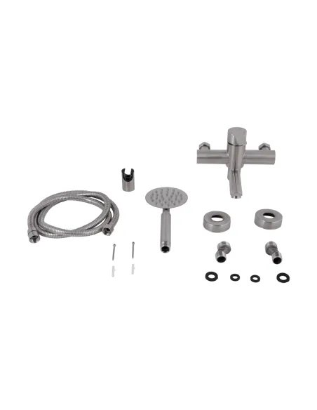 Змішувач для ванни Brinex Pure 006 BRIPUR006NKL Nickel з душовим набором