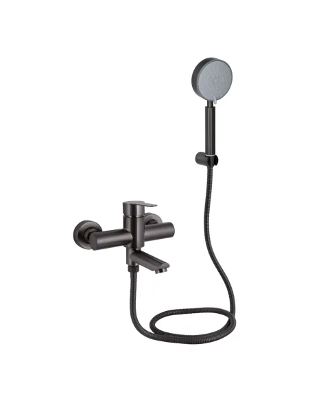 Змішувач для ванни Brinex Pure 006 BRIPUR006GRP Graphite з душовим набором