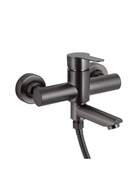 Змішувач для ванни Brinex Pure 006 BRIPUR006GRP Graphite з душовим набором