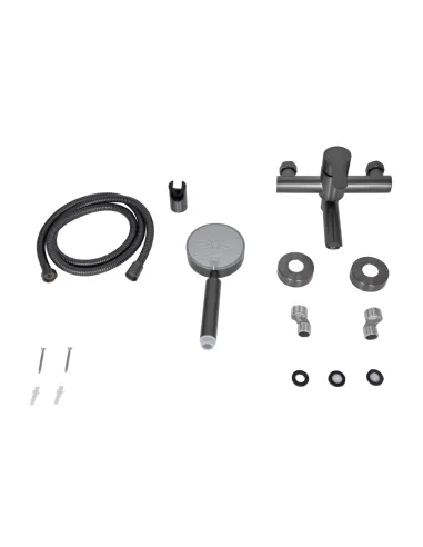 Змішувач для ванни Brinex Pure 006 BRIPUR006GRP Graphite з душовим набором