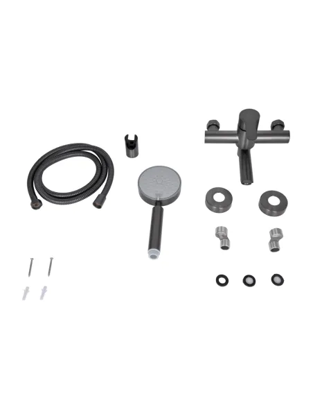 Змішувач для ванни Brinex Pure 006 BRIPUR006GRP Graphite з душовим набором