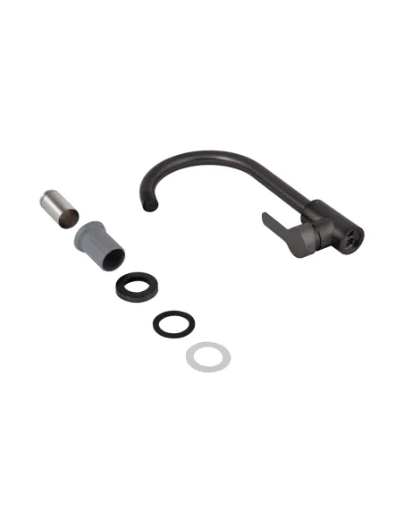 Смеситель для кухни Brinex Pure 015F BRIPUR015FGRP Graphite, нержавеющая сталь