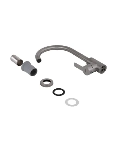 Смеситель для кухни Brinex Pure 015F BRIPUR015FNKL Nickel, нержавеющая сталь