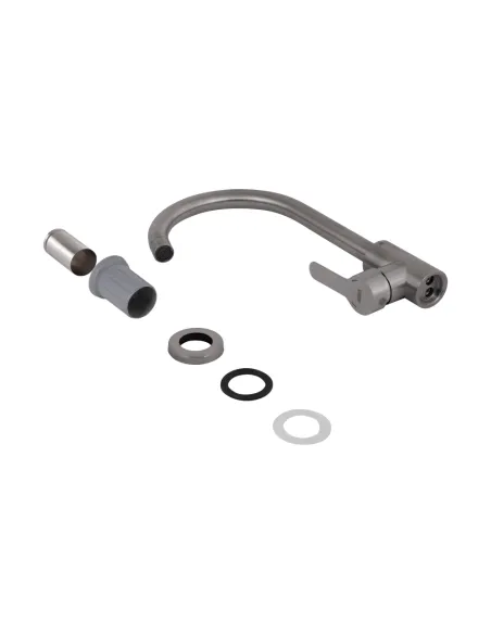 Смеситель для кухни Brinex Pure 015F BRIPUR015FNKL Nickel, нержавеющая сталь