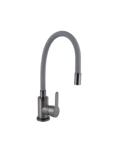 Смеситель для кухни с гибким изливом Brinex Pure 015F3 BRIPUR015F3GRG серый