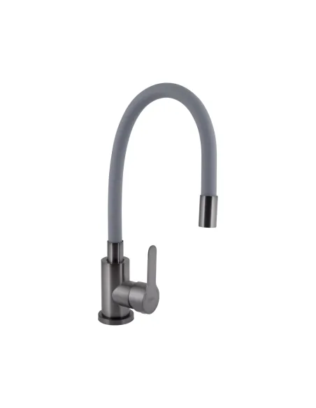 Змішувач для кухні з гнучким виливом Brinex Pure 015F3 BRIPUR015F3GRG сірий