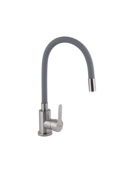 Смеситель для кухни с гибким изливом Brinex Pure 015F3 BRIPUR015F3NKG серый
