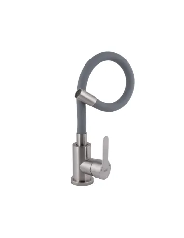 Смеситель для кухни с гибким изливом Brinex Pure 015F3 BRIPUR015F3NKG серый