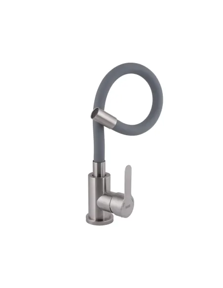 Смеситель для кухни с гибким изливом Brinex Pure 015F3 BRIPUR015F3NKG серый