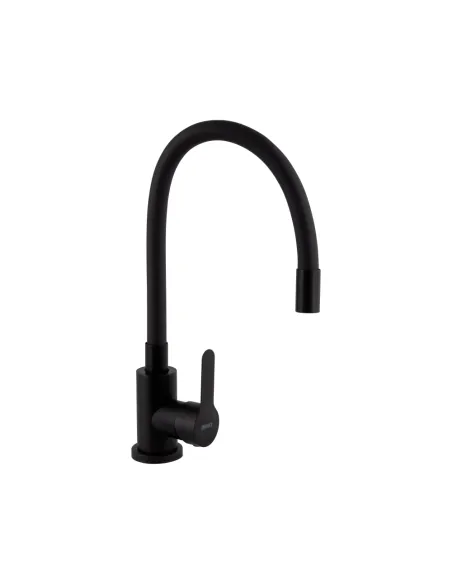 Змішувач для кухні з гнучким виливом Brinex Pure 015F3 BRIPUR015F3BLM чорний