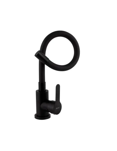 Змішувач для кухні з гнучким виливом Brinex Pure 015F3 BRIPUR015F3BLM чорний