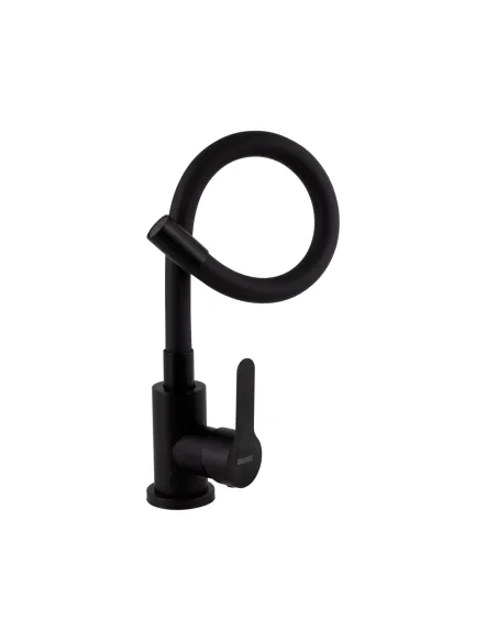 Смеситель для кухни с гибким изливом Brinex Pure 015F3 BRIPUR015F3BLM черный