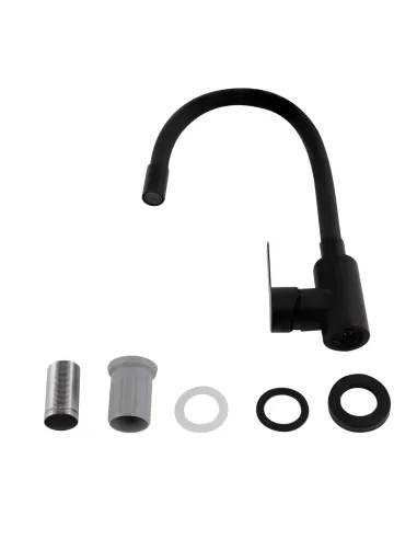Смеситель для кухни с гибким изливом Brinex Pure 015F3 BRIPUR015F3BLM черный