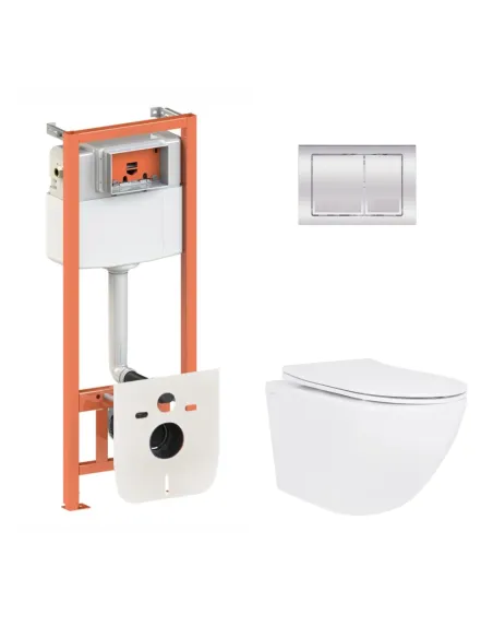 Інсталяція з унітазом Q-Tap Jay Ultra Quiet QT07335175W48186 4 в 1, 3/8 літра