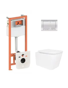 Инсталляция с унитазом Q-Tap Crow Ultra Quiet QT05335172W48187 4 в 1, 3/8 литра