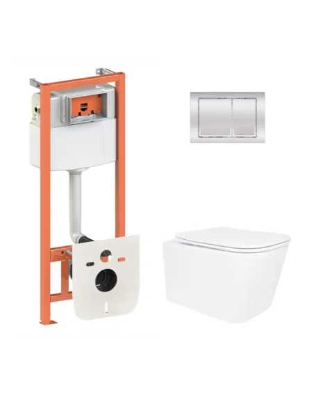 Інсталяція з унітазом Q-Tap Crow Ultra Quiet QT05335172W48187 4 в 1, 3/8 літра