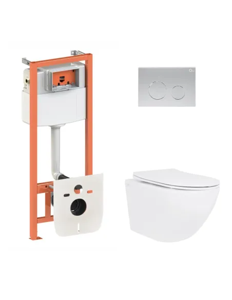 Інсталяція з унітазом Q-Tap Jay Ultra Quiet QT07335175W48189 4 в 1, 3/8 літра