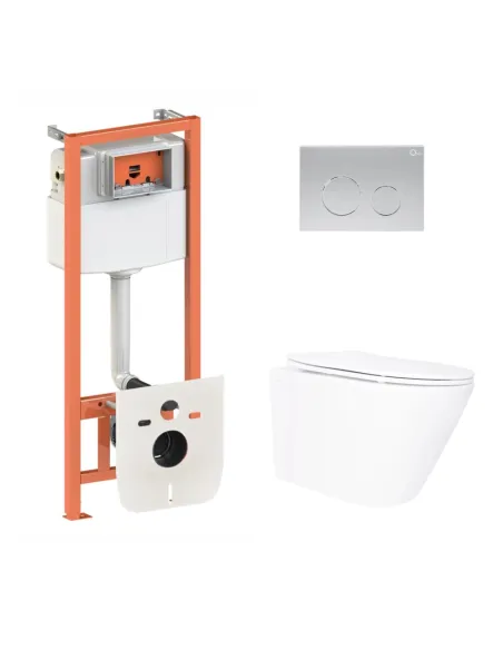 Інсталяція з унітазом Q-Tap Swan Ultra Quiet QT16335180W48191 4 в 1, 3/8 літра