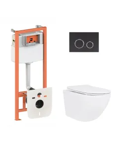 Инсталляция с унитазом Q-Tap Jay Ultra Quiet QT07335175W48192 4 в 1, 3/8 литра