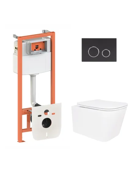 Інсталяція з унітазом Q-Tap Crow Ultra Quiet QT05335172W48193 4 в 1, 3/8 літра