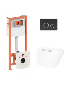 Инсталляция с унитазом Q-Tap Swan Ultra Quiet QT16335180W48194 4 в 1, 3/8 литра