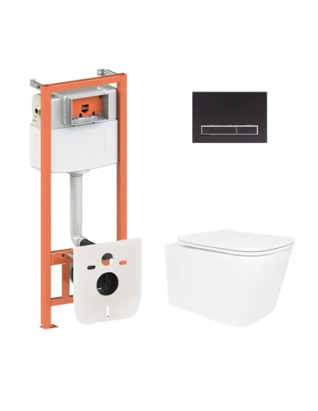 Інсталяція з унітазом Q-Tap Crow Ultra Quiet QT05335172W48196 4 в 1, 3/8 літра