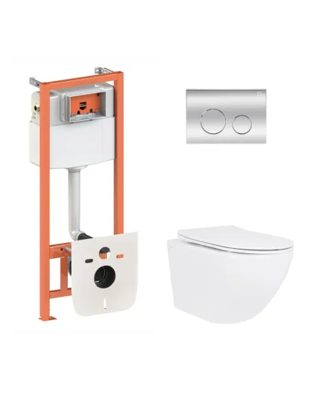 Інсталяція з унітазом Q-Tap Jay Ultra Quiet QT07335175W48201 4 в 1, 3/8 літра