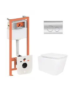 Инсталляция с унитазом Q-Tap Crow Ultra Quiet QT05335172W48202 4 в 1, 3/8 литра
