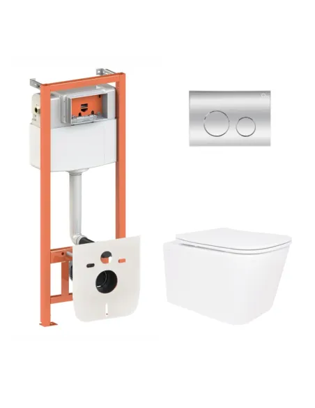 Інсталяція з унітазом Q-Tap Crow Ultra Quiet QT05335172W48202 4 в 1, 3/8 літра