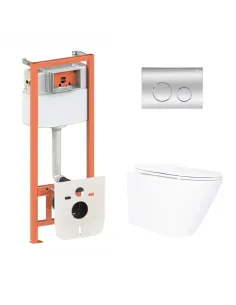 Инсталляция с унитазом Q-Tap Swan Ultra Quiet QT16335180W48203 4 в 1, 3/8 литра