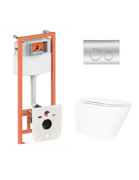 Інсталяція з унітазом Q-Tap Swan Ultra Quiet QT16335180W48203 4 в 1, 3/8 літра