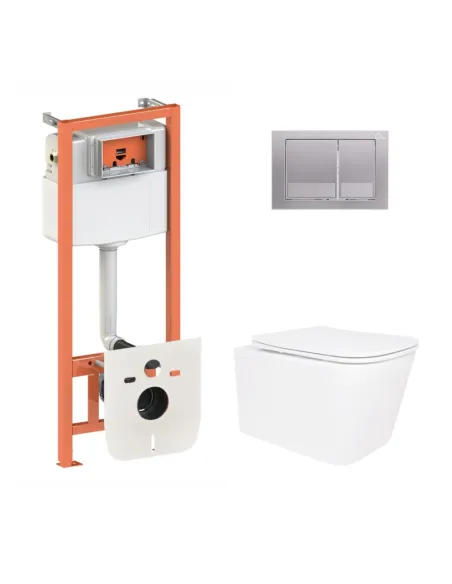 Інсталяція з унітазом Q-Tap Crow Ultra Quiet QT05335172W48205 4 в 1, 3/8 літра