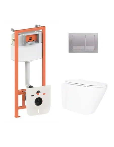 Інсталяція з унітазом Q-Tap Swan Ultra Quiet QT16335180W48206 4 в 1, 3/8 літра