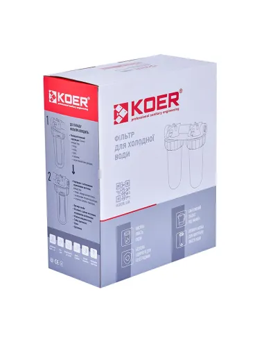 Магистральный фильтр для очистки воды Koer KV-25-1, 8 Бар, 1 дюйм