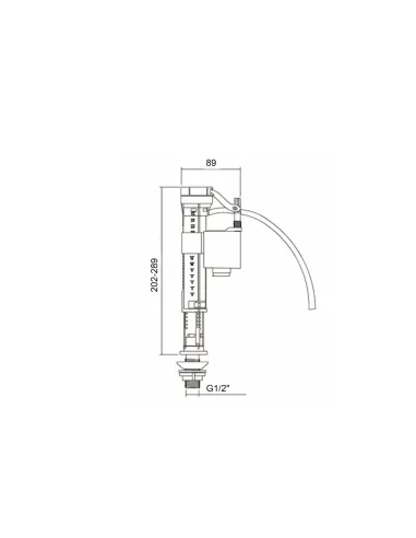 Клапан для унитаза Lidz LT04 1/2 дюйма, нижняя подача