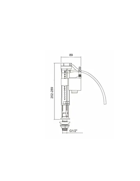 Клапан для унітазу Lidz LT04 1/2 дюйма, нижня подача