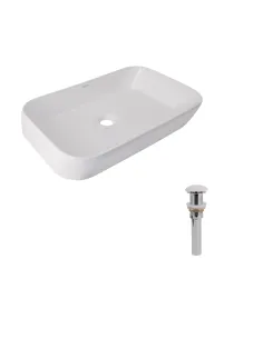 Накладная раковина Q-Тap Scorpio QT14112243WN48463 White, 550x390x120 мм с донным клапаном Pop-up PU02