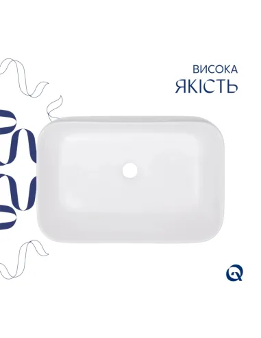 Накладна раковина Q-Тap Scorpio QT14112243WN48463 White, 550x390x120 мм з донним клапаном Pop-up PU02
