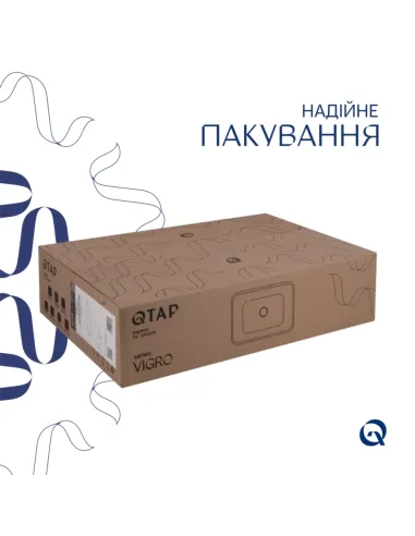 Накладна раковина Q-Тap Virgo N QT18116308W48462 White, 560x380x130 мм з донним клапаном Pop-up PU02